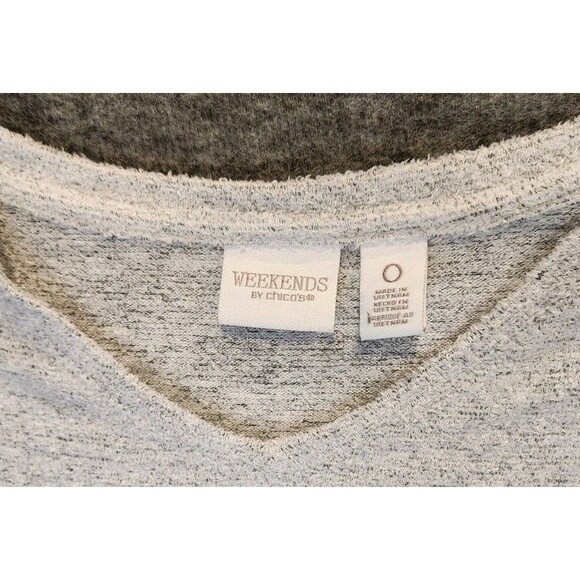 Weekends By Chicos Small Size 0 Top Tunic Light Gray Measurements in Description - Picture 2 of 5